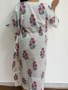 Elegante Vestido Largo Kaftan de Algodón Estampado para Vacaciones en la Playa, Ropa de Resort y Salidas Informales - Product Image 5
