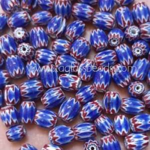 Perles de verre Chevron assorties, forme ovale, en verre soufflé, pour la fabrication de bijoux et la décoration, marque TAGB - Product Image 5