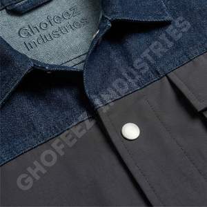 Chaqueta Vaquera de Doble Tono de Alta Calidad para Hombre y Mujer, Estilo Vintage Lavado, Ropa Urbana de Algodón, Bordado Personalizado, Fabricante y Proveedor OEM - Product Image 4