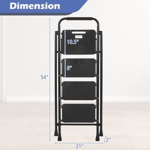 Portable Folding 4-<b>Step</b> Ladder <b>Stool</b> for Adults Wide Anti-Slip Pedal Household Sundries - Product Image 2