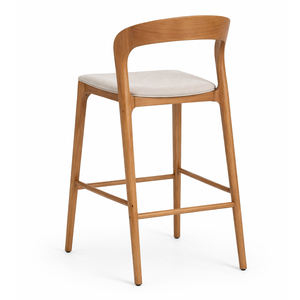 Taburete de Bar Elegante de Madera de Teca Sólida y Duradera, Estilo Escandinavo, Respaldo Curvo Japra, para Hogar, Bar o Restaurante Comercial - Product Image 2