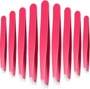 UBI UBI-1774 Ensemble de 9 pinces à épiler pour sourcils avec pointes inclinées en acier inoxydable, durables et réutilisables pour hommes et femmes - Product Image 1