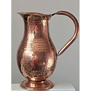Ensemble de carafes en cuivre pour une culture de table raffinée en famille, service d'eau en métal avec verres, durable et réutilisable pour le service à table. - Product Image 4