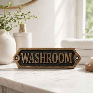 Letrero de Puerta Personalizado de Latón Grabado a Mano, Placa Metálica de Alta Calidad para Decoración de Pared con Dirección de Casa - Product Image 1