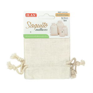 Sac à cordon multifonctionnel Ilan Saquito en coton et polyester 8x10cm - Product Image 2