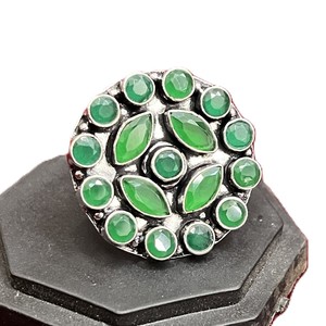 ARTSJEWELS Men's Antique Silver Plated Brass Metal <b>Quartz</b> Garnet October Birthstone Eternity Band Classic <b>Ring</b> for Wedding Gift - Product Image 1