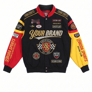 New Arrival 2026 Windproof Heat-Transfer Printed Embroidered Polyester/Cotton 220g Full Sleeve Racing Bomber Street Outfit Men's - Product Image 2