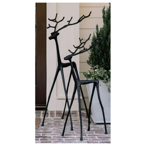 Statue de cerf en aluminium finition métallique de luxe, décoration de Noël contemporaine, fabrication directe, couleur et taille personnalisées - Product Image 5