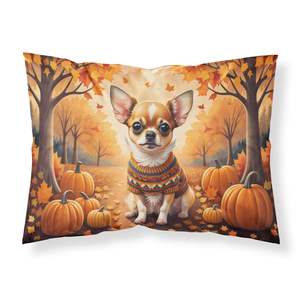 Ligero Super suave Chihuahua otoño ilustraciones fácil cuidado decorativo estándar funda de almohada y funda de cojín - Product Image 1