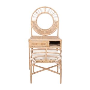 Coiffeuse en rotin avec miroir pour enfants, mobilier de chambre d'enfant, ensemble de coiffeuse tressée de haute qualité, vente chaude, prix d'usine, pas cher - Product Image 1