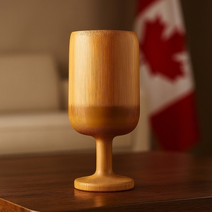 Verre à vin en bambou écologique |   Gobelet à boire en bois naturel |   Verre à bière artisanal durable de 500 ml pour la maison et les bars - Product Image 4