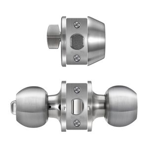 Set Maniglia e Serratura per Porta d'Ingresso in Nichel Satinato, Cilindro Singolo, Adatto per Porte da 1 3/8'' a 1 3/4'' - Product Image 4