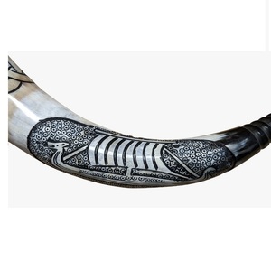 Handcrafted Polished Eco-Friendly Viking Drinking Horn Genuine Leather Holder Medieval Norse Mug Mead <b>Beer</b> Wine Home Decoration - Product Image 3