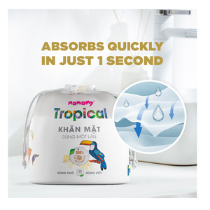 Toallitas Faciales Desechables OEM Mamamy Tropical, Suaves, con Patrón en Relieve, Bolsa con Cordón Práctica, Fáciles de Colgar, Toallitas de Limpieza - Product Image 1