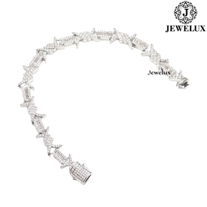 Elegant Luxury Moissanite Spike Chain <b>Bracelet</b> 925 Silver for Unisex Sparkling Cut Gift Gold Silver Plated Export From India - Product Image 2