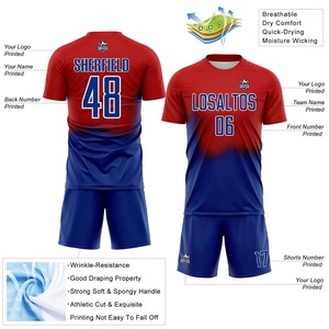 Ensemble d'uniformes de football haut de gamme, kit de football personnalisé, maillot respirant à séchage rapide, shorts pour les équipes, entraînement, match - Product Image 5