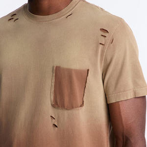 Camiseta de Algodón 250 GSM para Hombre, Estilo Desgastado, con Logotipo Personalizado, Estilo Vintage, Casual, Streetwear, Fabricación en EE. UU., OEM, ODM, Marca Privada, Venta al Por Mayor - Product Image 2