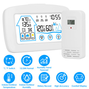 Senza fili 1Pc per interni/esterni stazione meteo orologio 196FT gamma di casa intelligente termometro sensore per il monitoraggio di umidità della temperatura - Product Image 4