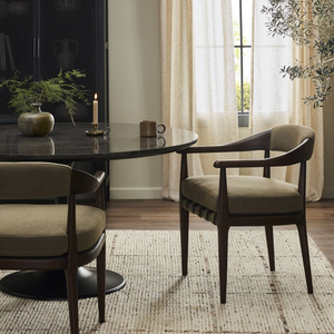 Modern Solid Wood <b>Dining</b> Chair Upholstered <b>Armchair</b> for Restaurant Hotel Cafe Luxury Furniture - Product Image 6