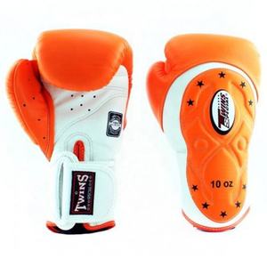 Gants de boxe jumeaux très demandés, personnalisés, 100% cuir véritable, fermeture auto-agrippante antidérapante, pour Muay Thai, Sanda et arts martiaux - Product Image 2