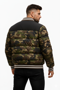 Chaqueta Bomber Acolchada de Camuflaje para Hombre al por Mayor con Capucha, Cremallera, Ribetes Acanalados, Estilo Urbano, Impermeable, Transpirable, de Algodón - Product Image 5