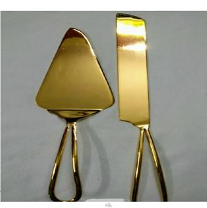 Juego de cubiertos chapados en oro con mango de metal hecho a mano en India, diseño moderno, juego de cubiertos a granel, herramienta para cortar queso - Product Image 1