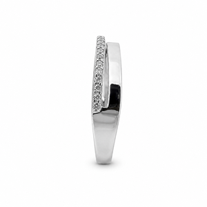 Bague double en argent sterling 925 pour femme avec zircon cubique, minimaliste, empilable, élégante, finition polie, pour un usage quotidien - Product Image 3