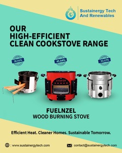 High Efficiency & Super Design Freestanding Modern Stainless-Steel Model (STAR 24) Wood Burning <b>Stove</b> for Kitchen & Outdoor Use - Product Image 5