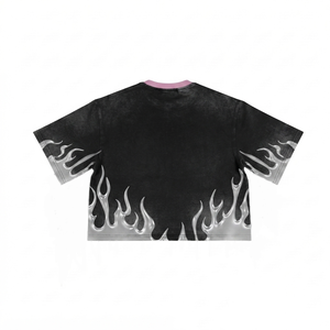 เสื้อยืดโอเวอร์ไซส์ผู้ชาย ผ้าฝ้ายพรีเมียม 230 GSM เป็นมิตรกับสิ่งแวดล้อม พิมพ์ลายซิลค์สกรีน ทรงยาว สไตล์วินเทจ สีแดงฟอก ลุคดิสเทรส แบรนด์ส่วนตัว - Product Image 2