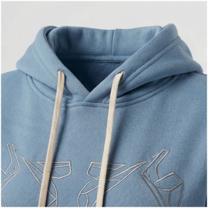 Women's Light Blue Hooded Tracksuit Set 2-Piece <b>Fleece</b> <b>Sweatshirt</b> and Jogger Pants with Geometric Design Casual Autumn Wear - Product Image 4