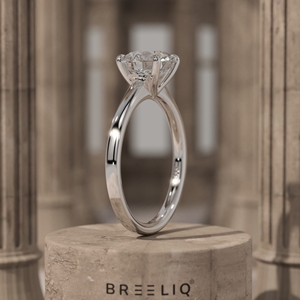 Round Diamond Solitaire Engagement Ring in 14K Solid Gold Classic Minimal Diamond Ring Elegant <b>Bridal</b> Proposal Jewelry - Product Image 4
