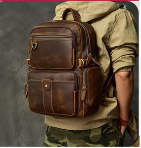 Sac à dos pour ordinateur portable en cuir véritable de qualité supérieure pour homme, léger et durable, idéal pour les voyages d'affaires et l'usage quotidien - Product Image 3