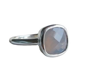 Plata de Ley 92,5, piedra lunar gris Natural, Forma cuadrada, cuentas facetadas, hermoso anillo de joyería de piedras preciosas, último diseño Simple - Product Image 1