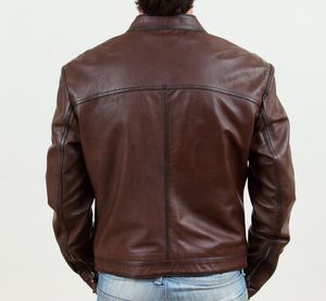 New Winter Genuine Leather <b>Jacket</b> for <b>Men</b>-Breathable <b>Sherpa</b> Lining-Fur Trim-Modern Streetwear-Cold Weather Ready - Product Image 4