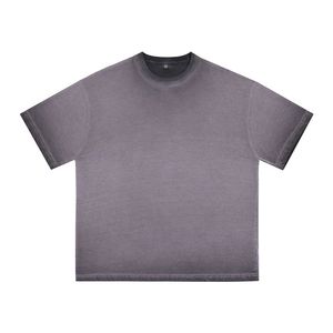 T-shirt décontracté pour homme 100 % coton à manches courtes col rond couleur unie respirant coupe classique en jersey tricoté teint uni - Product Image 3