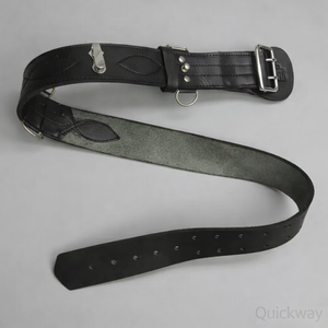 Cinturón Estilo Sam Browne de Cuero Negro Hecho a Mano con Correa Cruzada Completa – Cinturón Formal de Cuero Genuino de Primera Calidad - Product Image 3