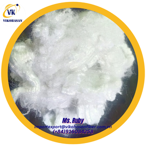 Alta calidad 15D HSlick blanco 100% fibras cortadas de poliéster retardante de llama GRS certificado relleno de hormigón de estilo hueco reciclado - Product Image 6