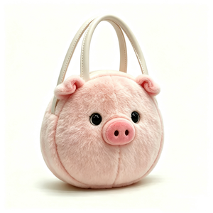 Bolso de cadena con forma de peluche de cerdo de dibujos animados personalizado, bolso de hombro de peluche de cerdo suave, bolso de peluche de cerdo con temática animal para niños - Product Image 3