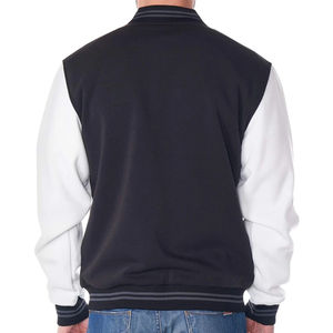 Blouson universitaire en toile tendance pour garçons du lycée, avec logo personnalisé sur le devant et col montant – Vente en gros - Product Image 5
