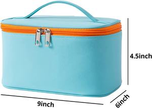 Bolsa de Maquillaje Portátil de Viaje para Mujer, Organizador de Cosméticos con Cierre, de Cuero PU, Lavable e Impermeable - Product Image 2