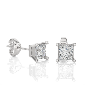 1.00 Carat Princess Cut Lab Created Diamond <b>Earrings</b> 18K Gold Diamond <b>Earrings</b> 2 Pieces of Diamond Stone with IGI Certified - Product Image 3