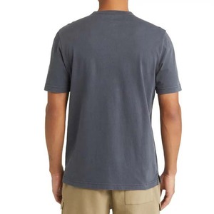 T-shirts pour hommes en vente chaude, couleur grise, col rond, t-shirts unis pour hommes avec poche latérale, vêtements d'été en coton, t-shirts à manches courtes surdimensionnés - Product Image 4