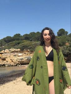 ชุดกิโมโนพิมพ์ลายดีไซน์ใหม่ลายตาปีศาจ สีสันสดใส สำหรับใช้ในชีวิตประจำวัน งานแฮนด์เมดสำหรับเด็กหญิงและผู้หญิง ผ้ากิโมโนแฟชั่น - Product Image 5