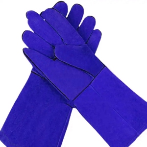 Gants en cuir de vachette fendu pour la protection des mains, vêtements de sécurité réfléchissants, anti-chaleur, anti-étincelles, gants de travail industriels pour la lutte contre les incendies - Product Image 2