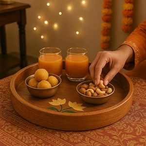 Bandeja de Servicio de Madera, Duradera y Elegante, para Servicio de Alimentos y Decoración del Hogar, Disponible en Grandes Cantidades - Product Image 3