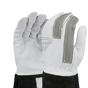 Custom Leather Welding <b>Gloves</b> Heat Resistant Cowhide Safety Work <b>Gloves</b> <b>Long</b> Cuff Protective Industrial Hand <b>Gloves</b> - Product Image 4