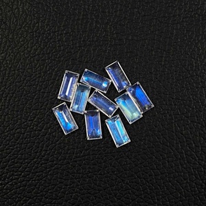 3x6มม. 4x8มม. 5x10มม. 6X12มม. บาแกตต์ตัดพลอยมูนสโตนสีรุ้งธรรมชาติแบบเหลี่ยมเพชรพลอยเทียบหลวมสำหรับเครื่องประดับราคาขายส่ง - Product Image 3