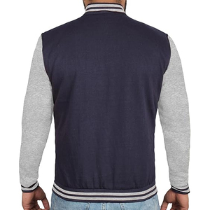 Men's Custom Logo Full Sleeves Varsity <b>Jacket</b> with Wool Body Quick Dry Breathable Streetwear Style <b>Canvas</b> for Spring Season - Product Image 3