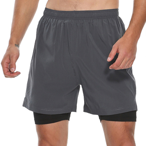 Shorts de sport pour hommes, pour la course à pied, la musculation, le fitness, séchage rapide, avec poche pour téléphone, pour la gym et l'entraînement. - Product Image 1