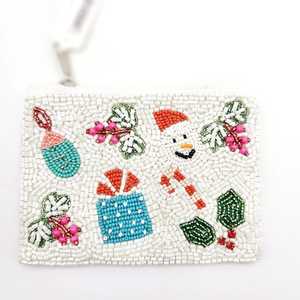 Handmade Luxury Zipper Closure <b>Mini</b> Coin <b>Pouch</b> with Hand Embroidered Beaded Design - Product Image 6